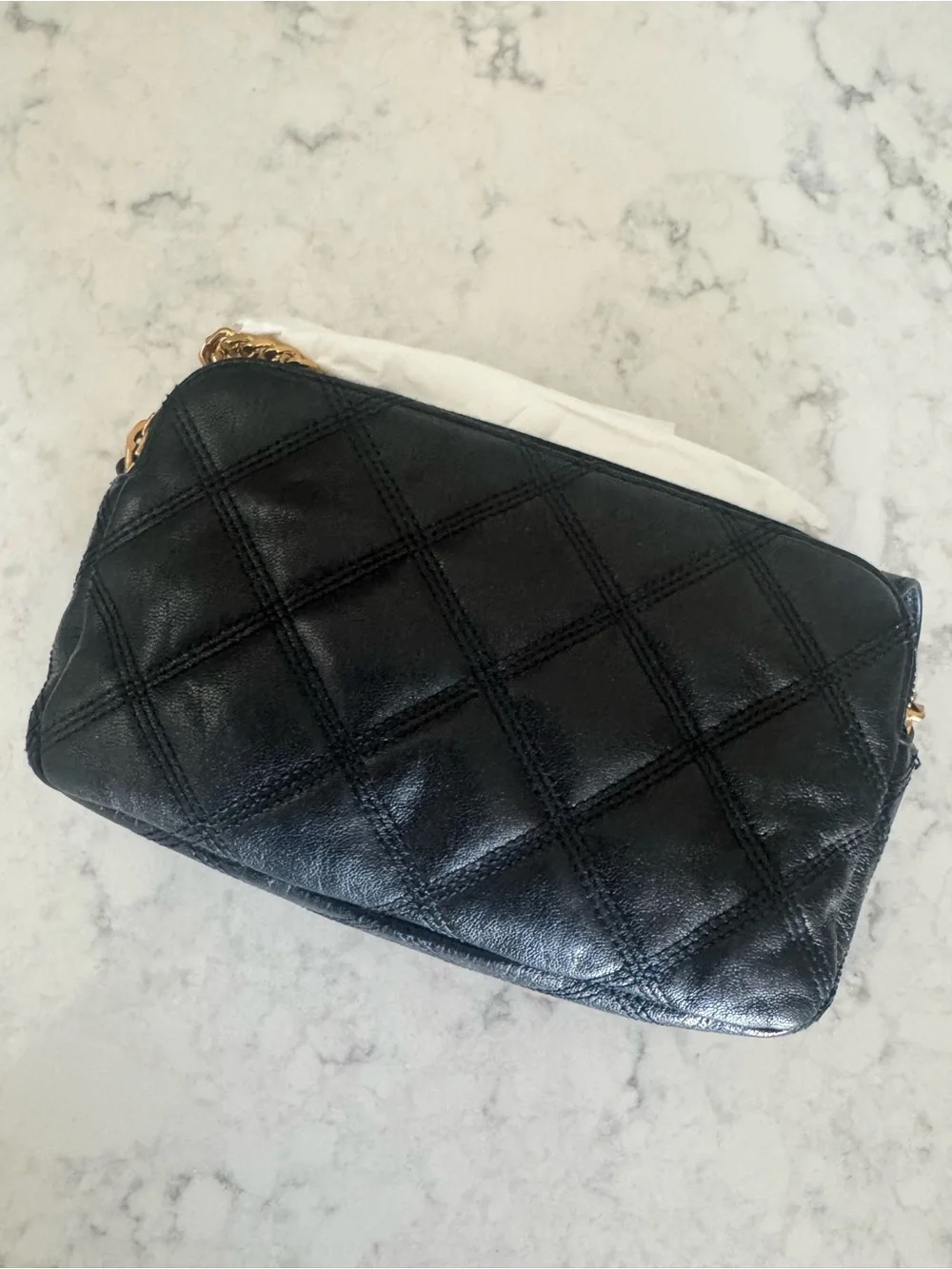Saint Laurent YSL Becky Mini Black Quilted Leather Crossbody Bag